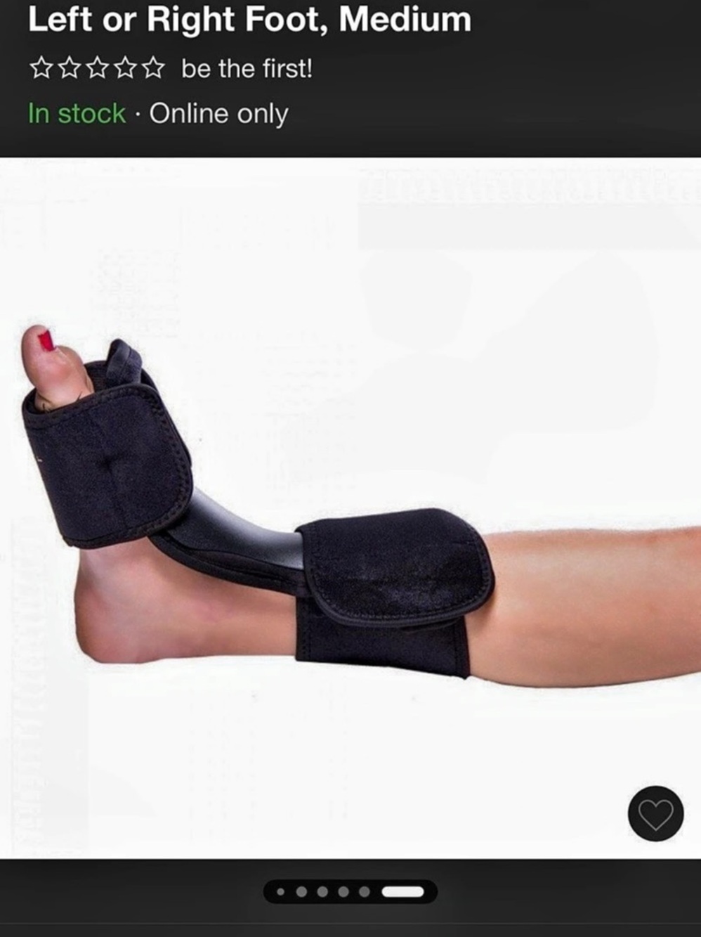 Air Pad Night Splint Foot Heel Night Splint Black Medium NWT